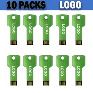 Lotto 10 pezzi 1/2/4/8/16 GB unità flash USB a forma di chiave memory stick disco U logo personalizzato - Foto 1 di 13