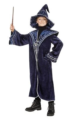 WILBERS & WILBERS Kinder Kostüm Zauberer Gr.: 128-164cm - blaue Sterne Zaubermeister