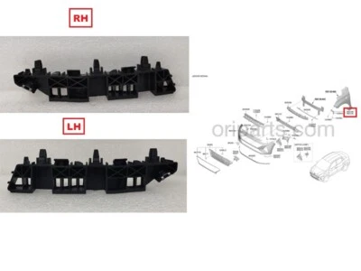 Soporte de parachoques delantero derecho+derecho para Hyundai Grand i10 Nios - Piezas originales Foto 1 de 4