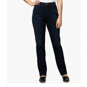 NEU Gloria Vanderbilt Amanda schwarze Jeans 14L neu Etikett schlankmachende Passform Baumwollmischung - Bild 1 von 6