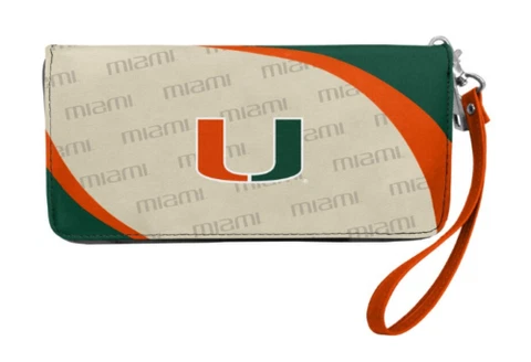 Miami Hurricanes Curve Zip Organizer Ladies Wallet Cover