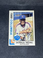 Derrick Young 1989 Best Columbia Mets #3 New York Auto Autographed Signed Card
