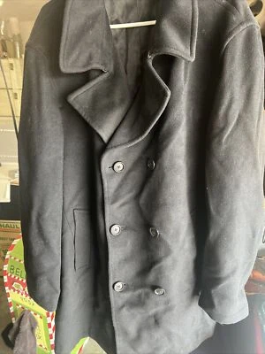 Jacqueline Ferrar size L black double breasted button front vintage trench coat - Image 1 of 4