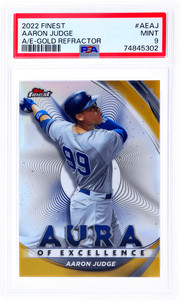 2022 Finest #AEAJ Aaron Judge Aura of Excellence Gold Refractor /50 PSA 9