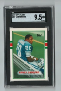 1989 Topps Traded Barry Sanders #83T Detroit Lions RC SGC 9.5 - Picture 1 of 2