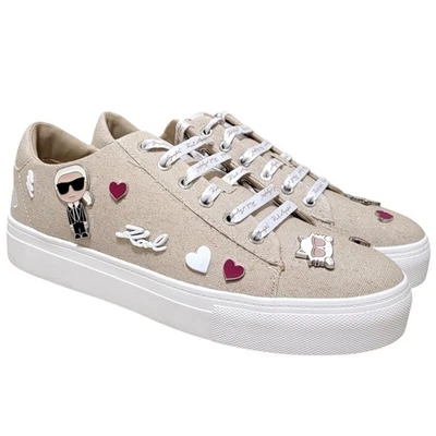 Zapatillas bajas Karl Lagerfeld para mujer Cate Pins talla US 9,5 M naturales brillantes Foto 1 de 4
