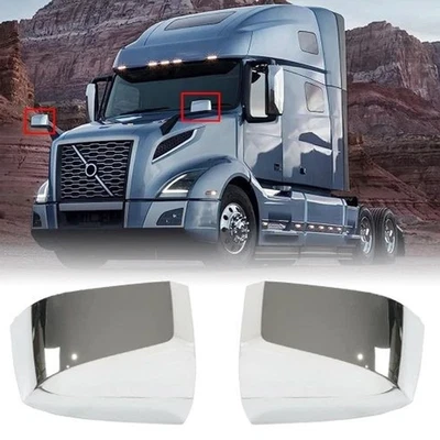 Cubiertas Cromadas Para Espejos Volvo VNL 2000-2015 Lado Conductor  Pasajero Par Foto 1 de 4