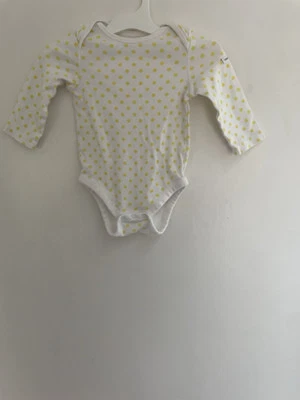 Body Baby Gap Niñas Amarillo Lunares 100% Algodón Manga Larga Crema 6-12M Foto 1 de 4