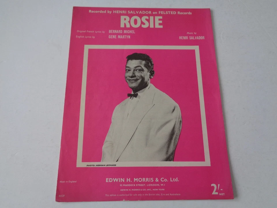 SHEET MUSIC - ROSIE - HENRI SALVADOR - 1958 - Image 1 of 1