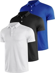 3er Pack Poloshirts für Herren schnelltrocknend Activewear Kurzarm Golf Polo X LARGE - Bild 1 von 8