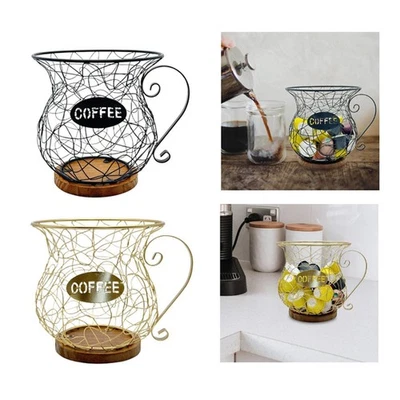 Kaffeepadhalter, große Kapazität, becherförmig, Eisenkunst, Mehrzweckkorb - Bild 1 von 2