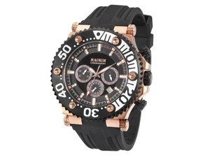 Magnum CHRONOGRAPH MA32121P Mens Sports Rosegold Stainless Steel Silicone Watch - Picture 1 of 2