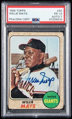 1968 Topps Willie Mays HOF Signed #50 Card San Francisco Giants PSA/DNA 195435 - Image 1 of 2