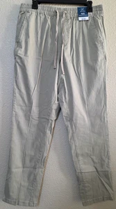 George Men's Khaki Stonewash Twill Jogger Pants Size M (32-34) BRAND NEW - Picture 1 of 5
