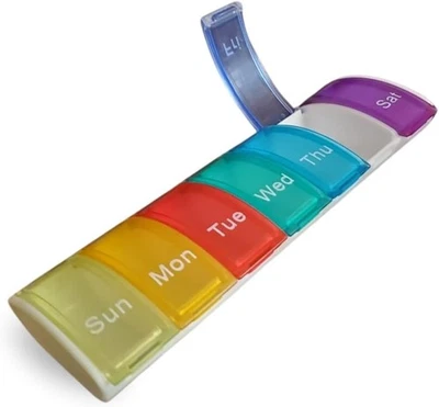 Pill Box, 7 Day Portable Pill Organiser,Weekly Organizer to Hold Vitamins - Image 1 of 4