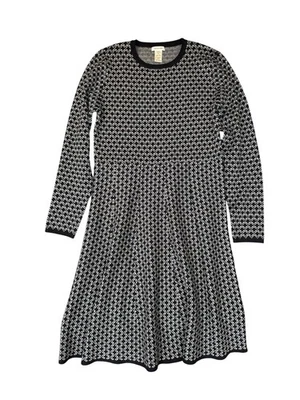 Max Studio Sweater Dress Womens XL Black Geometric Thick Stretchy Dark Feminine - Image 1 of 4