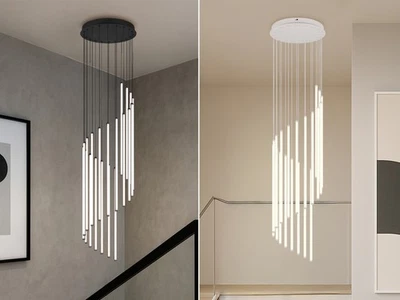 Hängelampen extra lang 220cm für Treppenhaus & Galerie, Wohnzimmerlampen hängend - Bild 1 von 4