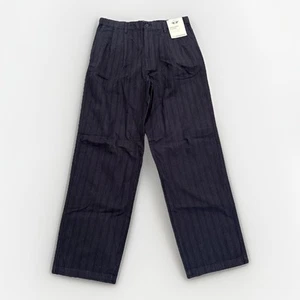 Dockers Original Chino Mens Size 34x34 Loose Fit Pleated Pinstriped Pants Navy - Picture 1 of 9