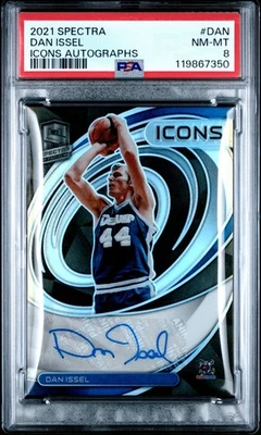 Spectra Icons Auto 2021 #DAN 97/99 Dan Issel PSA 8 NBA HOF Denver Nuggets Foto 1 de 2
