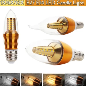 1X 10X 220V E27 ES E14 Led Candle Light Bulbs 7w White Lamps Shape 240v Cold - Picture 1 of 16