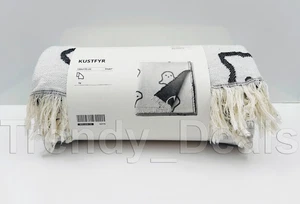 Ikea HENNY RAND 2 Curtains (1 pair) 57 x 118" LONG Geometric White/Gray Yellow - Picture 1 of 7