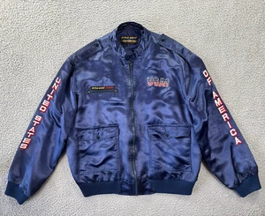 Giacca da corsa bomber auto stile vintage uomo XL USA-1 nylon raso ricamato - Foto 1 di 13