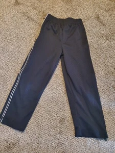 Soccer Track Pants Youth Size 8 Black Mesh Warm Up Running Workout Full Zip Leg - Picture 1 of 13