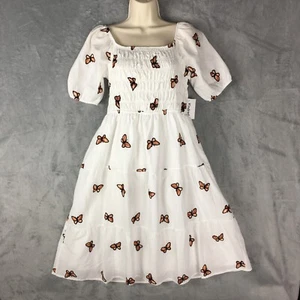 Nuevo Vestido Midi Babydoll Kindred Antropolgie Blanco Bordado Mariposa Para Mujer M - Imagen 1 de 15