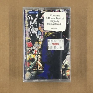 DAVID BOWIE Cassette Tape 90s REISSUE TONIGHT BONUS TRACKS NOS SEALED RARE FIND! - Picture 1 of 8