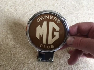 C1970s VINTAGE MG OWNERS CLUB AUTOMOTIF MADE UNUSED CAR BADGE - Picture 1 of 3