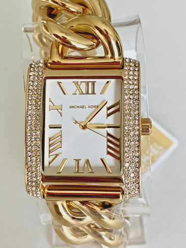 Nuovissimo Orologio Donna Michael Kors MK7300 Emery Rettangolare Tono Oro