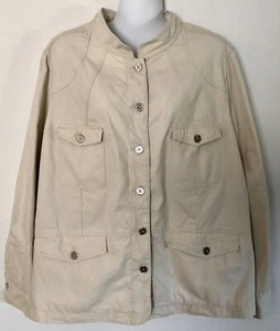 Happy D By Damart Womens Jacket UK Size 26 - US Size 22 XXL Beige Buttons D16 - Picture 1 of 9