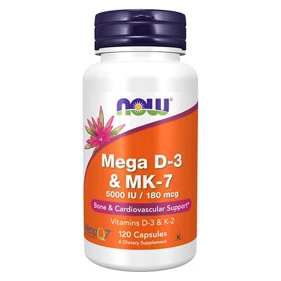 NOW FOODS Mega D-3 y MK-7 120 cápsulas vegetales Foto 1 de 4