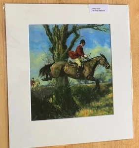 OVER & ON - by Fred Haycock; MOUNTED FOX-HUNTING PRINT. COUNTRY PURSUITS - Picture 1 of 1