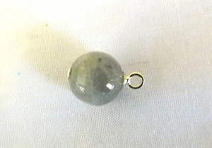 Labradorite, Lovely 9.5mm Round Bead, Sterling Silver Fitting, Pendant/Charm - Bild 1 von 1
