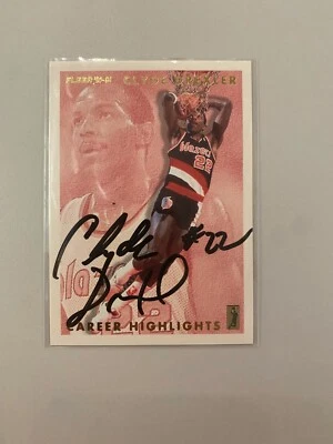 Clyde Drexler signed Fleer Card #5 JSA Cert Free Shipping - Image 1 of 2