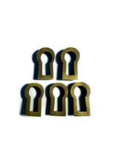 5 small recessed KEY hole covers aged old stye antique look solid brass 16 mm B - Picture 1 of 4