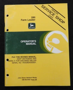 JOHN DEERE 4250 4450 4640 4650 4840 4850 TRACTOR 280 FARM LOADER OPERATOR MANUAL - Picture 1 of 6