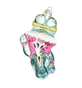 Adorno de Navidad Bailarina HIPPO Vidrio Mercurio Azul Vintage - Imagen 1 de 13