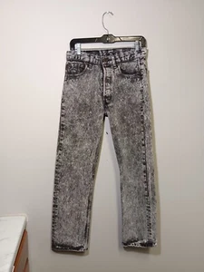 Vintage 1980s Mens Levi's 501-0686 Black Acid Wash Jeans Denim Made in USA 30x30 - Picture 1 of 18