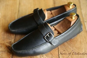 Prada Black Leather Driving Shoes Loafers Men's UK 9 US 10 EU 43 Italian Made - Picture 1 of 9