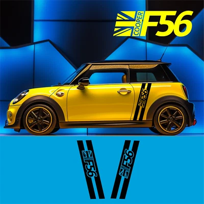 MINI COOPER F56 S MINI GONNA LATERALE PIN STRISCE GRAFICA VINILE DECALCOMANIE ADESIVI - Immagine 1 di 4