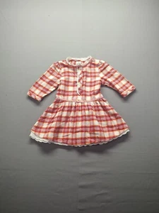 Baby Route 66 Flannel Dress With Lace Ruffle Size 24 Mos - Picture 1 of 10