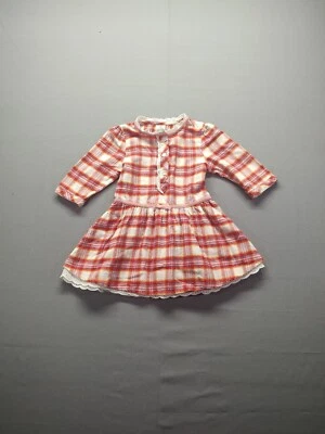 Vestido de franela Baby Route 66 con volantes de encaje talla 24 Mos Foto 1 de 4