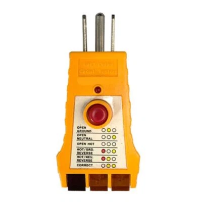 110V-125V AC Outlet Tester Yellow AC Electrical Durable Plug Security Test - image 1 of 4