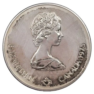 Canada 5 dollars 1975 Olympiades de Montréal - Javelot Elizabeth II argent KM.99 - Imagen 1 de 2