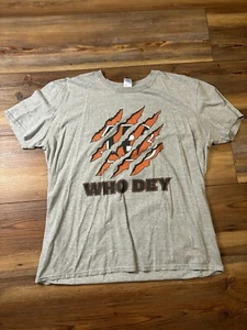 Vintage Y2K Cincinnati Bengals Who Dey Tshirt Size Xl - Picture 1 of 6