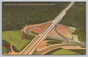 Vista aérea Blue Mountain Interchange Pennsylvania Turnpike PA postal lino - Imagen 1 de 2