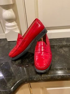 Tod’s Junior Red Patent Leather Penny Loafers, Size 1, EU 32. - Picture 1 of 8