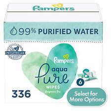 Pampers Aqua Pure Baby Wipes 6X Flip-Top Packs 336 Wipes